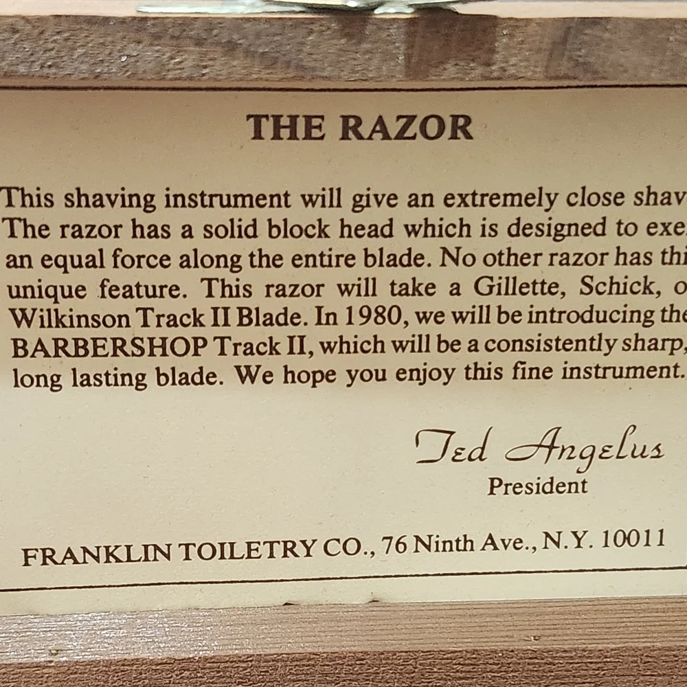 VTG Franklin Toiletry Barbershop Old-Fashioned Luxury Razor